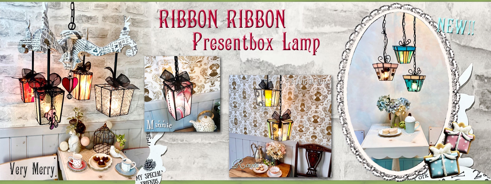 雪化粧した冬色の美しいステンドグラスランプ｜ウィッチーズキッチン